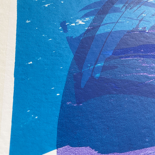 シルクスクリーン版画 「Various waves」海/波/青/絵画/抽象 シルクスクリーン版画 「Various waves」海/波/青/絵画/抽象