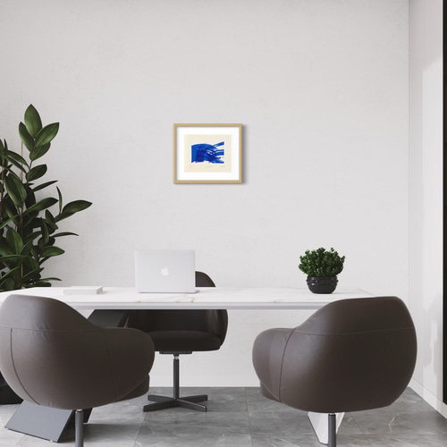 シルクスクリーン版画 「Various waves」海/波/青/絵画/抽象 シルクスクリーン版画 「Various waves」海/波/青/絵画/抽象