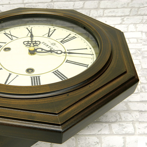 ボンボン 時打ち 振り子時計(八角） ローマ文字 掛け時計・置き時計