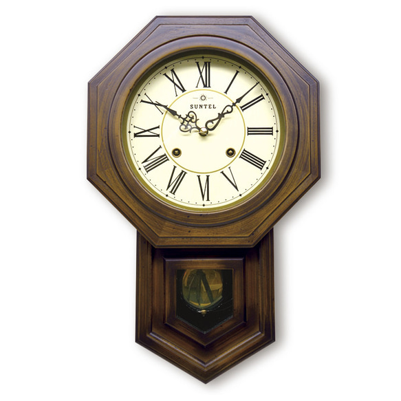 ビンテージ振子時計　八角時計 ボンボン 時打ち 振り子時計(八角） ローマ文字 掛け時計・置き時計