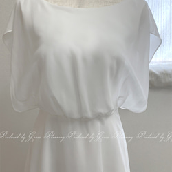 ウェディングドレス 白 半袖　袖あり シフォン スレンダーライン 結婚式 披露宴 前撮り 二次会清楚  gcd80026 7枚目の画像