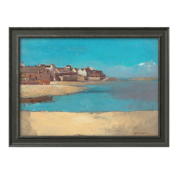 額57㎝イタリアで版画化ポルトフィーノ ヨーロッパ 地中海 夕景 風景画