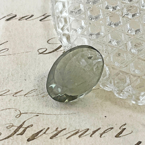 Glass Pendant Oval 約18mm×13mm [PDT-843]＊1個＊Vintage＊ 1枚目の画像