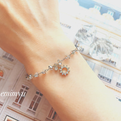 Crystal Stone Chain Zirconia Bracelet 2枚目の画像