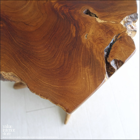 一枚板 無垢材 プリミティブサイドテーブルWS02 カフェテーブル コーヒーテーブル 花台 飾り棚 ナチュラル 三大銘木 4枚目の画像