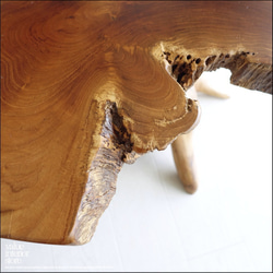 一枚板 無垢材 プリミティブサイドテーブルWS02 カフェテーブル コーヒーテーブル 花台 飾り棚 ナチュラル 三大銘木 2枚目の画像