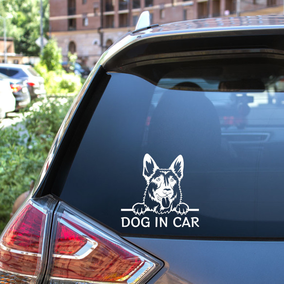 カッティングステッカー DOG IN CAR シェパード 2 3枚目の画像