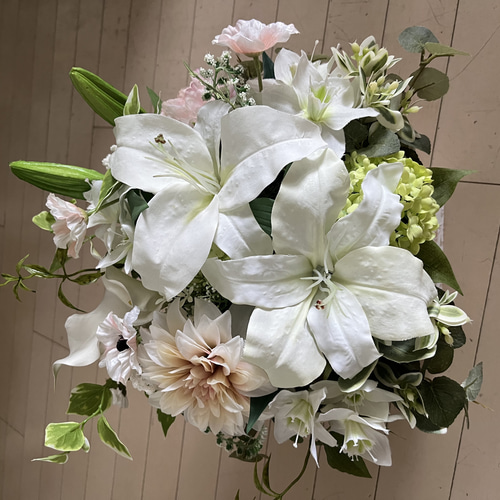 White goldカサブランカスワッグ50㎝ White goldカサブランカスワッグ50㎝