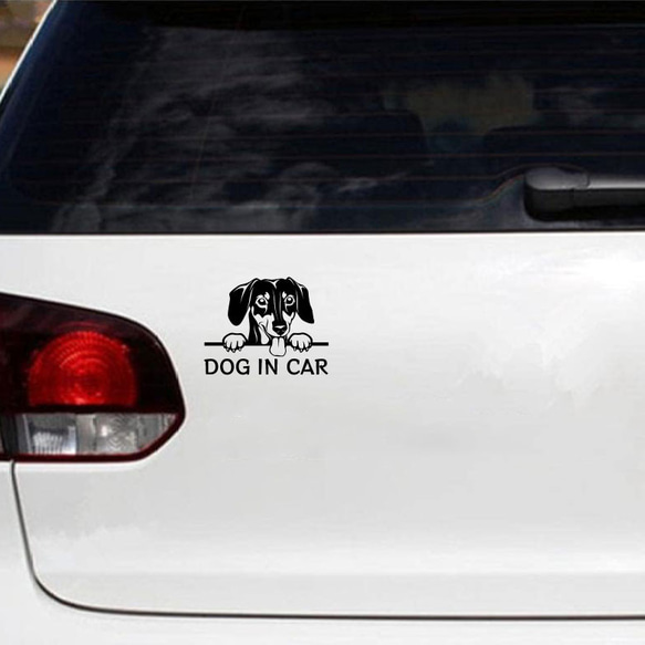 カッティングステッカー DOG IN CAR ダックスフンド 2枚目の画像