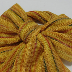 黄葉色の手織りウールマフラー　長さ200cm 4枚目の画像