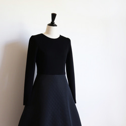 【一件百搭◎】絎縫材質對接洋裝【黑色】 第6張的照片