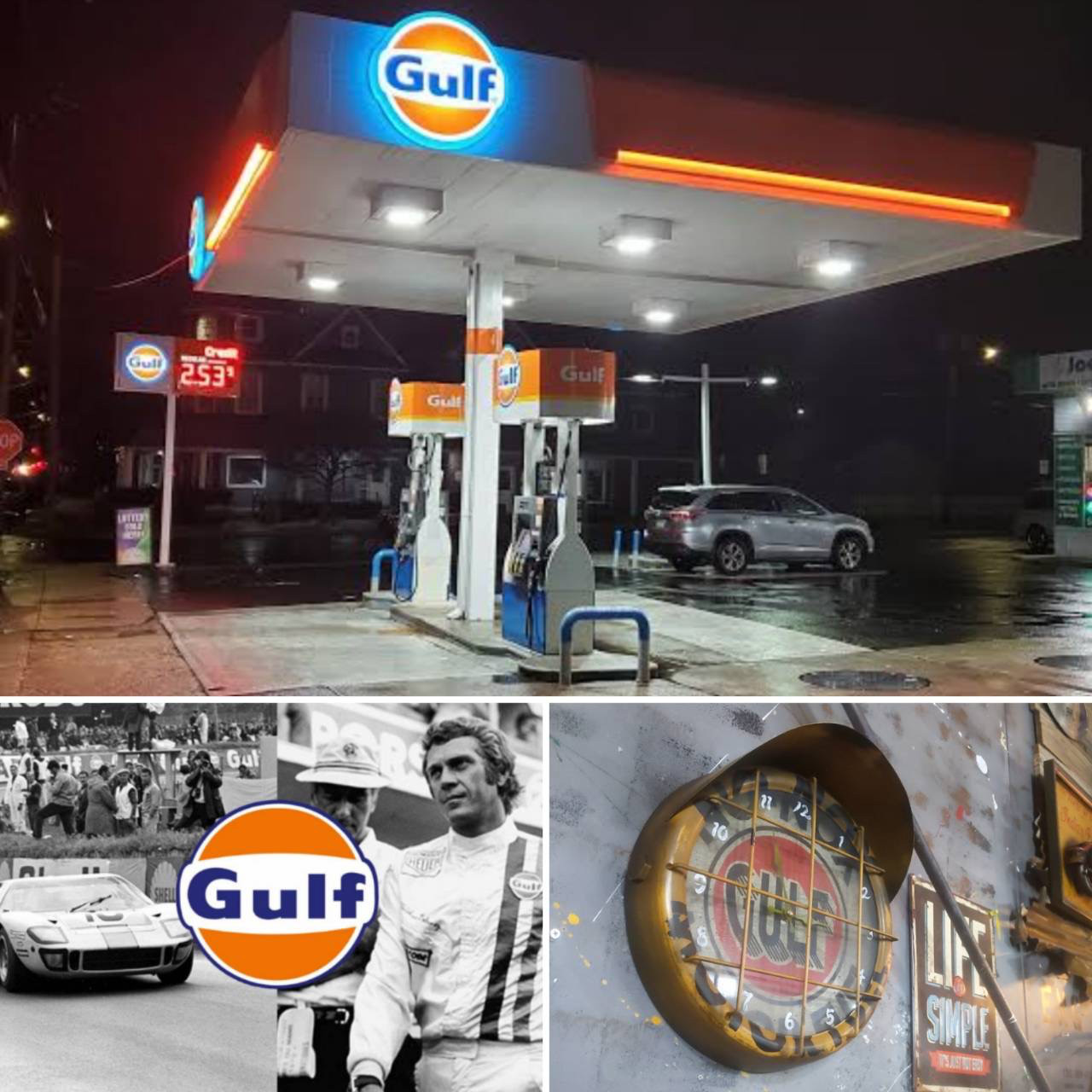 アメリカンガレージ  GULF ウォールクロック  壁掛け時計  #ガルフ #ガレージ雑貨  #アメリカン雑貨