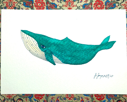 ピースフルクジラさんのイラスト原画◎