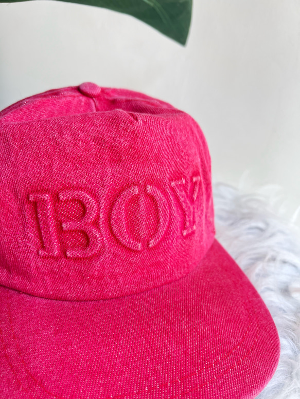 BOY紅 經典牛仔丹寧拼麂皮 古董六片剪裁 高頂帽鴨舌帽 棒球帽 第10張的照片
