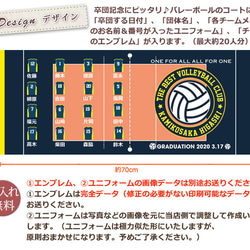 バレーボール卒団記念【10枚以上購入で1枚2,850円】　お名前、背番号、ユニフォーム、エンブレムが入る今治製プチフェイ 2枚目の画像