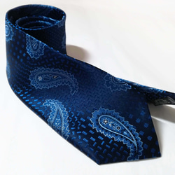 ネイビーペイズリーネクタイNavyPaisley Necktie 2枚目の画像