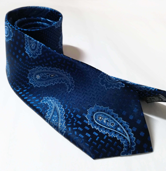 ネイビーペイズリーネクタイNavyPaisley Necktie 2枚目の画像