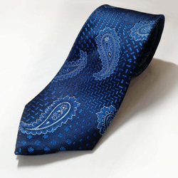 ネイビーペイズリーネクタイNavyPaisley Necktie 1枚目の画像