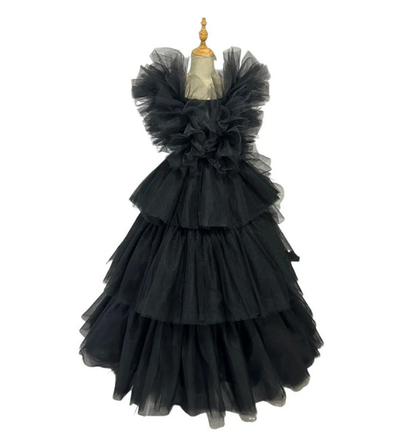 送料無料！ブラック フレアスカート ノースリーブ ビスチェ ソフト  