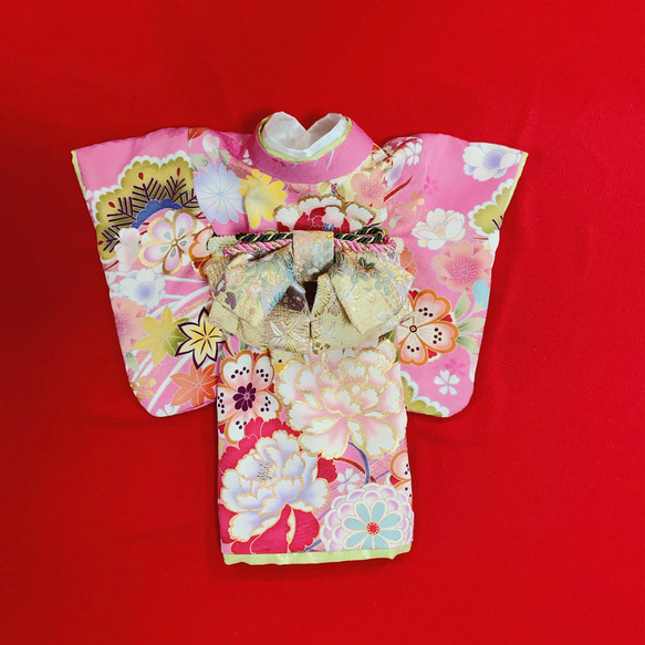 犬の着物✨犬用本格振袖着物 正絹 金彩入り ピンク 犬服 お正月 犬の着物✨犬用本格振袖着物 正絹 金彩入り ピンク 犬服 お正月