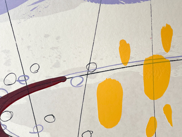 シルクスクリーン版画「after image, surfing 5th times」海／抽象画／絵画／コンテンポラリー  Q2395026887(18447円)