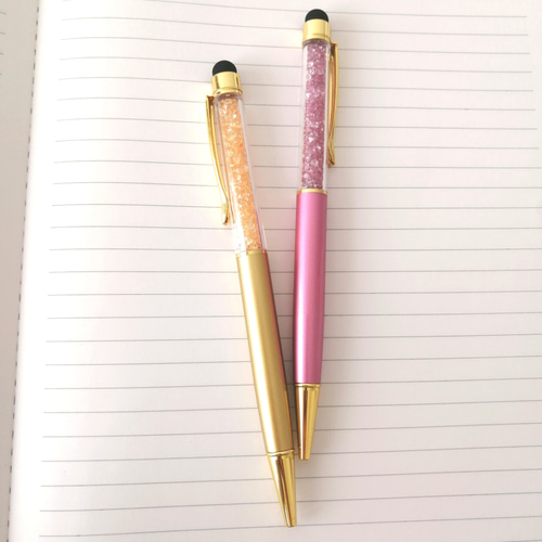 携帯キラキラカスタムボールペン タッチペン付き キラキラ ビーズボールペン】 プレゼントにも