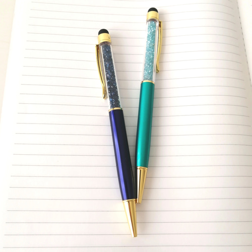 タッチペン付き キラキラ ビーズボールペン】 プレゼントにも❀ ハー