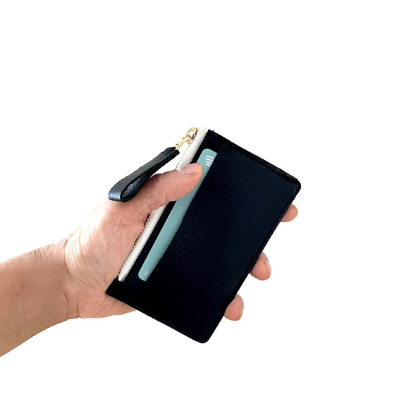 小さく薄いコンパクト財布 キャッシュレスウォレット｜ Italy本革・レザー （メンズ・レディース）　 4枚目の画像