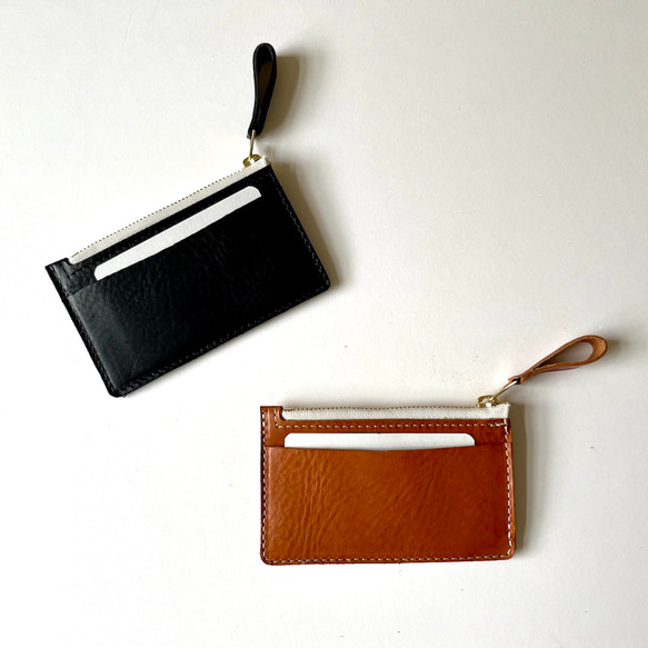 小さく薄いコンパクト財布 キャッシュレスウォレット｜ Italy本革・レザー （メンズ・レディース）　 1枚目の画像