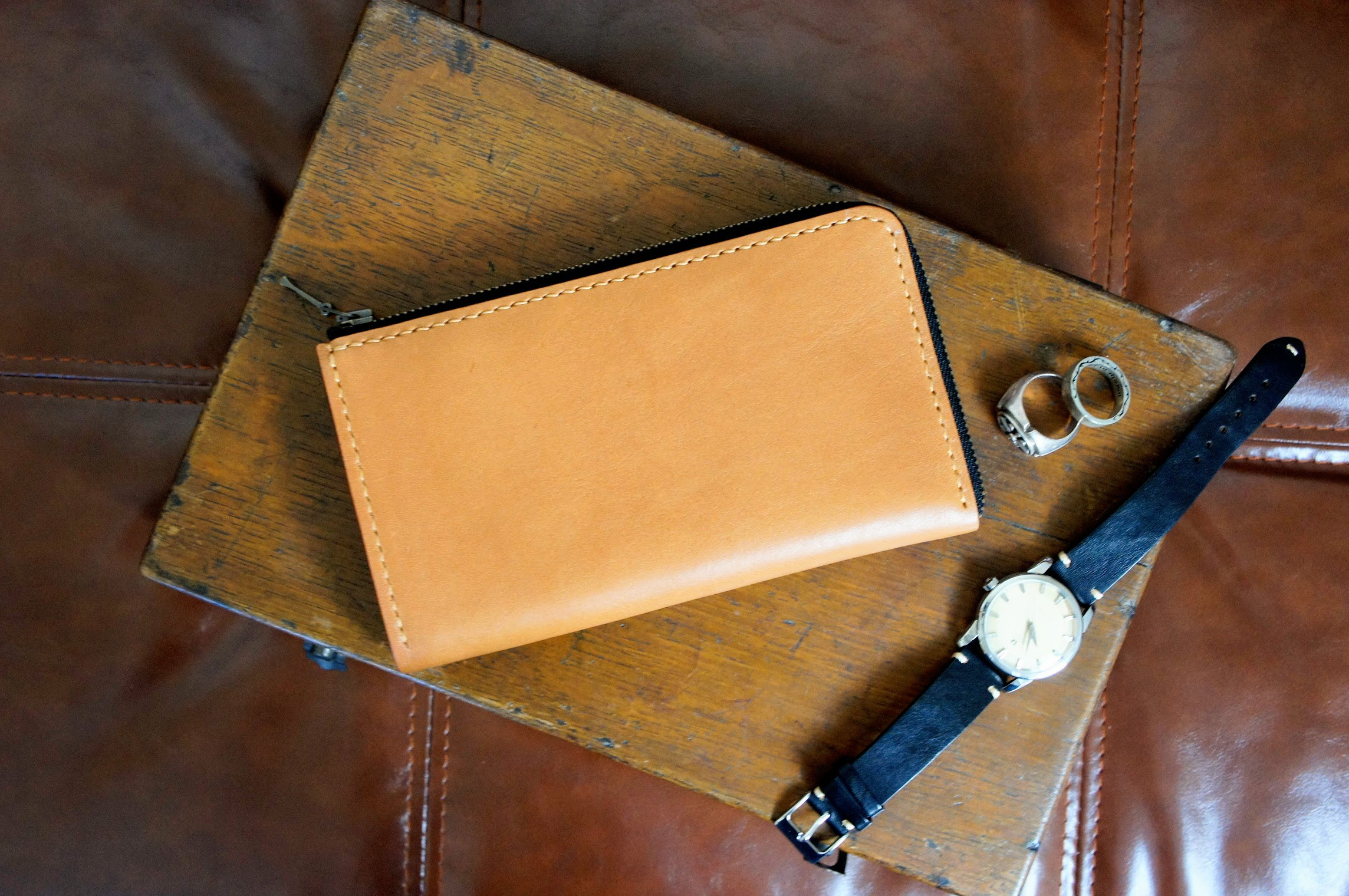 コンパクト長財布◆L字ファスナー◆カード収納◆本革◆名入れ刻印・ラッピング無料◆送料無料