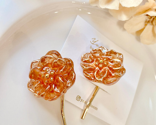 NO.2839輝く華　レジンヘアゴム　ブローチ　ポニーフック NO.2839輝く華 レジンヘアゴム ブローチ ポニーフック NO.2839輝く華