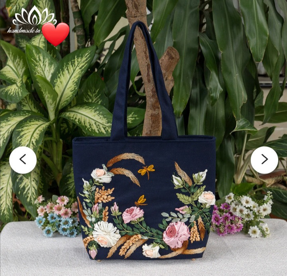 ハンドメイド 手刺繍 小さなお花のト― トバック ハンドメイド 手刺繍 小さなお花のト― トバック - メルカリ