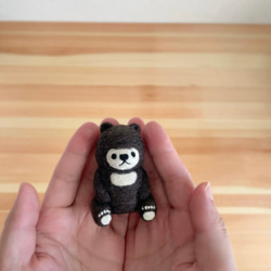 羊毛フェルトのくまさんキーホルダー【受注生産】 羊毛フェルト 岡田