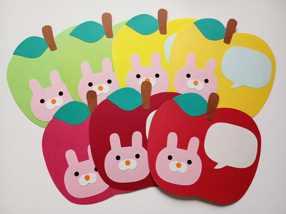 うさぎとりんごのメッセージカード メッセージカード