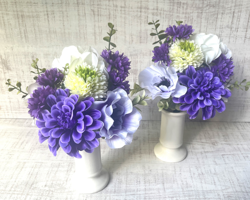 仏花、お供え花、クレマチスお花のみ造花　ミニサイズ MBK018-2.jpg