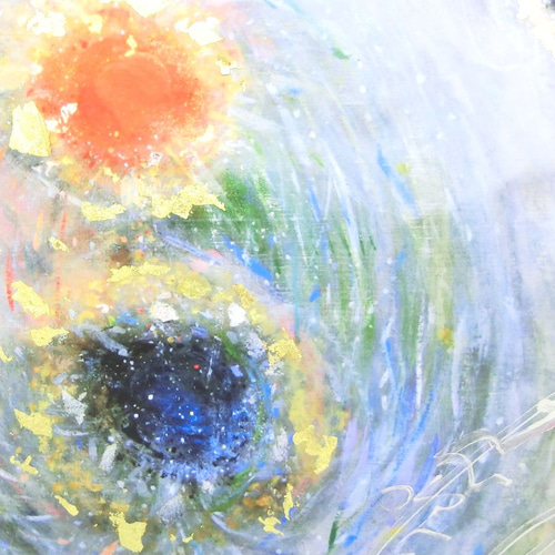 無の世界と無数の宇宙」 純金箔付 サイン入りプリント A4額 パワー