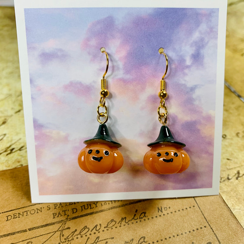ジャック・オ・ランタン！可愛いオバケカボチャのピアス/イヤリング