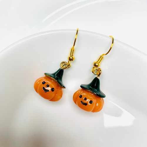 ジャック・オ・ランタン！可愛いオバケカボチャのピアス/イヤリング
