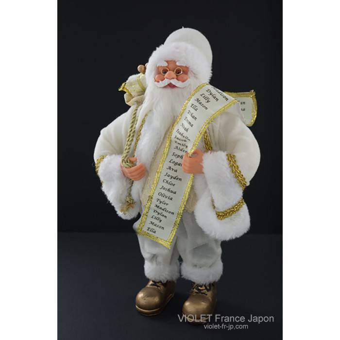 オランダ Kaemingk 　オランダ ホワイトサンタフィギュア　クリスマスオーナメント・オーナメント2025