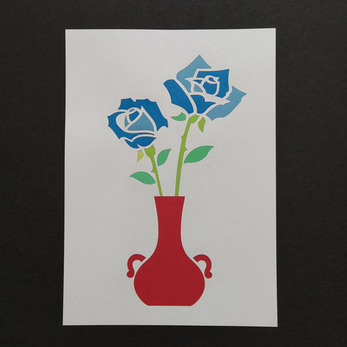 青薔薇 切り絵 切り絵 青森ヒバ木工 ARAJIN 通販 16583292｜Creema