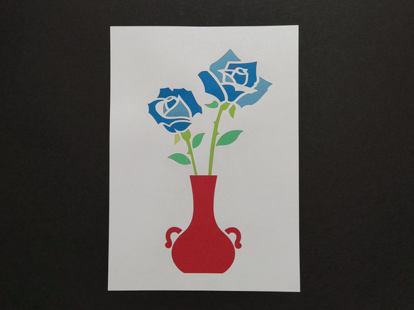 青薔薇 切り絵 切り絵 青森ヒバ木工 ARAJIN 通販 16583292｜Creema