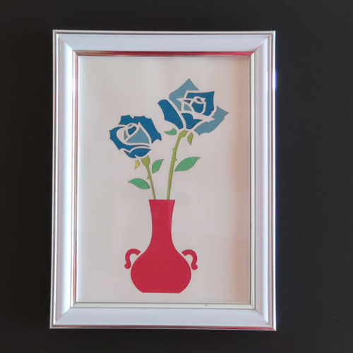 青薔薇 切り絵 切り絵 青森ヒバ木工 ARAJIN 通販 16583292｜Creema