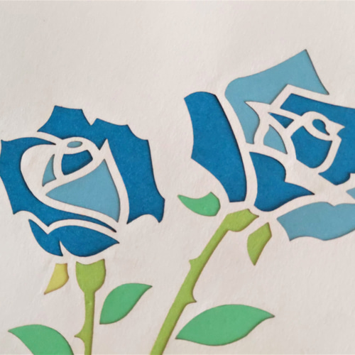 青薔薇 切り絵 切り絵 青森ヒバ木工 ARAJIN 通販 16583292｜Creema