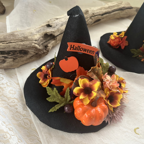 魔女の帽子＊Halloweenアレンジ アートフラワー PetitFleur＊ 通販 ...