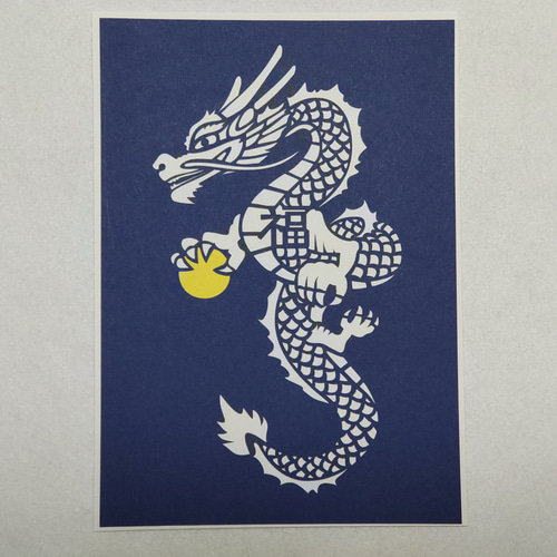 白龍 招福 切り絵（濃紺） 切り絵 青森ヒバ木工 ARAJIN 通販 16583402