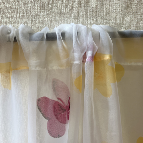 幅100cm 丈70cm のれん 蝶々 カラフル カフェカーテン 目隠し 小 幅100cm 丈70cm のれん 蝶々 カラフル カフェカーテン 目隠し 小