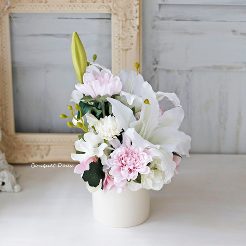 仏花061】お供え花 御供 フラワーアレンジメント 造花 仏壇花 お悔み花