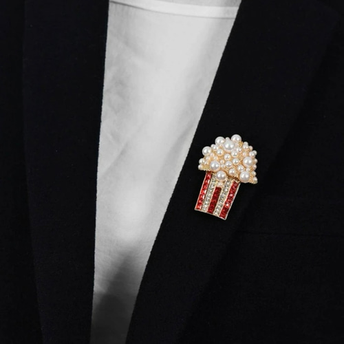 ♡即納♡ ポップコーンパールブローチピン ブローチ LILY ROSE 通販