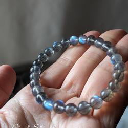 【Labradorite】ラブラドライト｜天然石ブレスレット｜７mm玉サイズ｜曹灰長石｜1点物 7枚目の画像