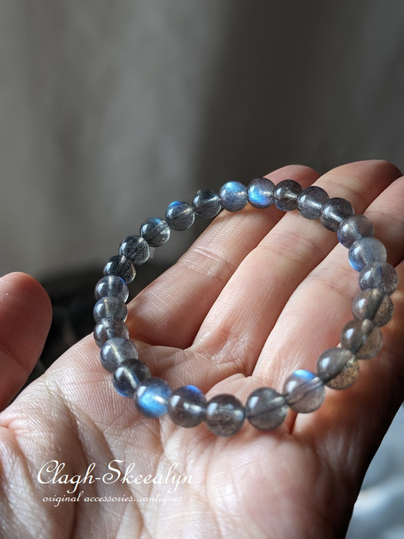 【Labradorite】ラブラドライト｜天然石ブレスレット｜７mm玉サイズ｜曹灰長石｜1点物 7枚目の画像